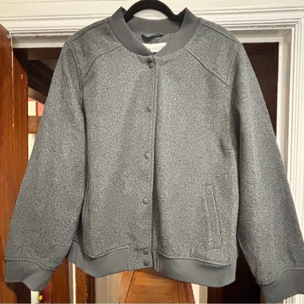 Ava & Viv Charcoal Varsity Jacket 2X - Picture 4 of 5
